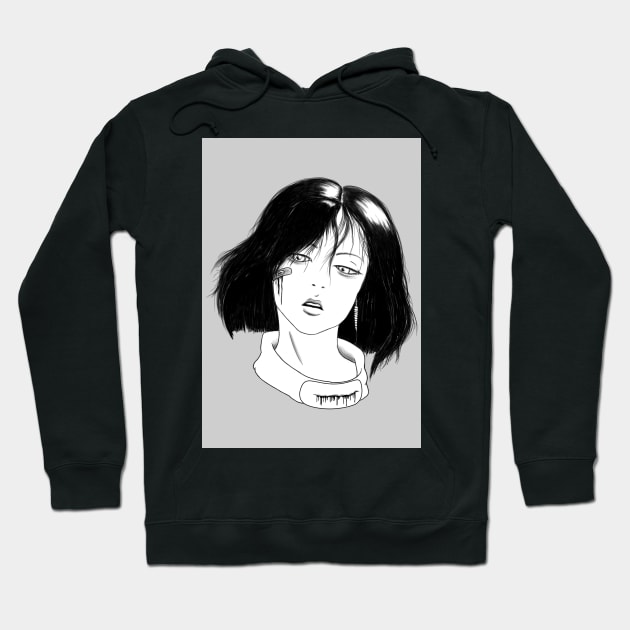 Bloodly Girl - Japanese Horror Hoodie by Jellyfsh-ots